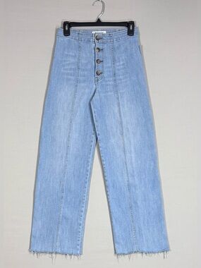 Reformation Light Blue High-Rise Straight Leg Jeans